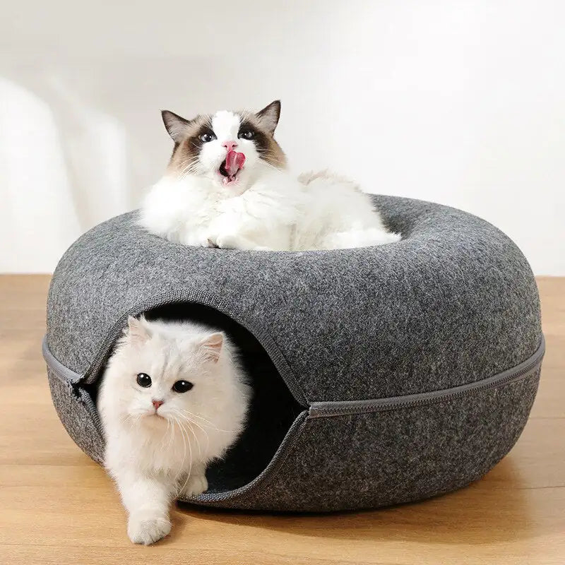 2-in-1 Donut Cat Tunnel Bed and Hideaway