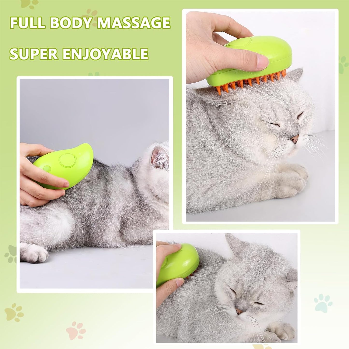 3-in-1 Electric Cat & Dog Steam Brush