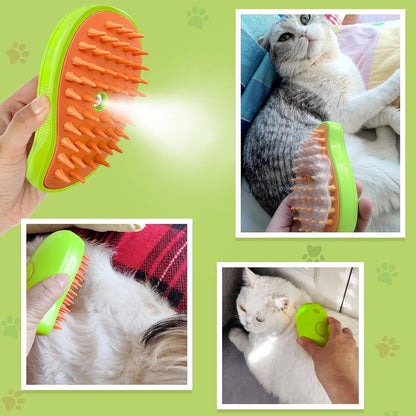 3-in-1 Electric Cat & Dog Steam Brush