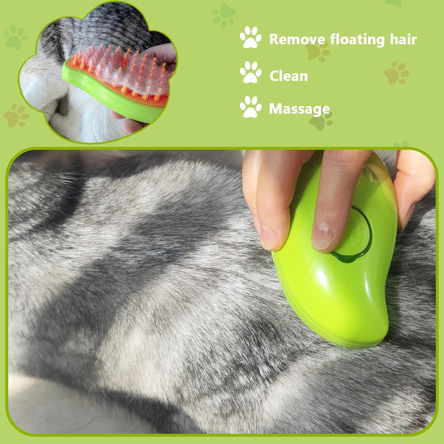 3-in-1 Electric Cat & Dog Steam Brush