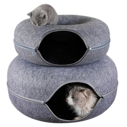 2-in-1 Donut Cat Tunnel Bed and Hideaway